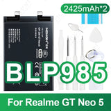 NOHON BLP985 BLP919 BLP887 BLP849 Battery For OPPO Realme GT Neo 5 3 2 5G 2T Replacement Phone Batteries