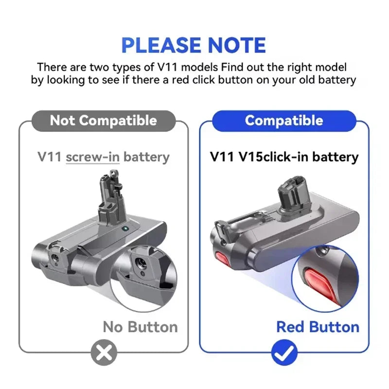 New lithium battery 25.2V for Dyson SV15 V11 Absolute Fluffy Cyclone Animal Pro Total Handheld Vacuum Cleaner Spare