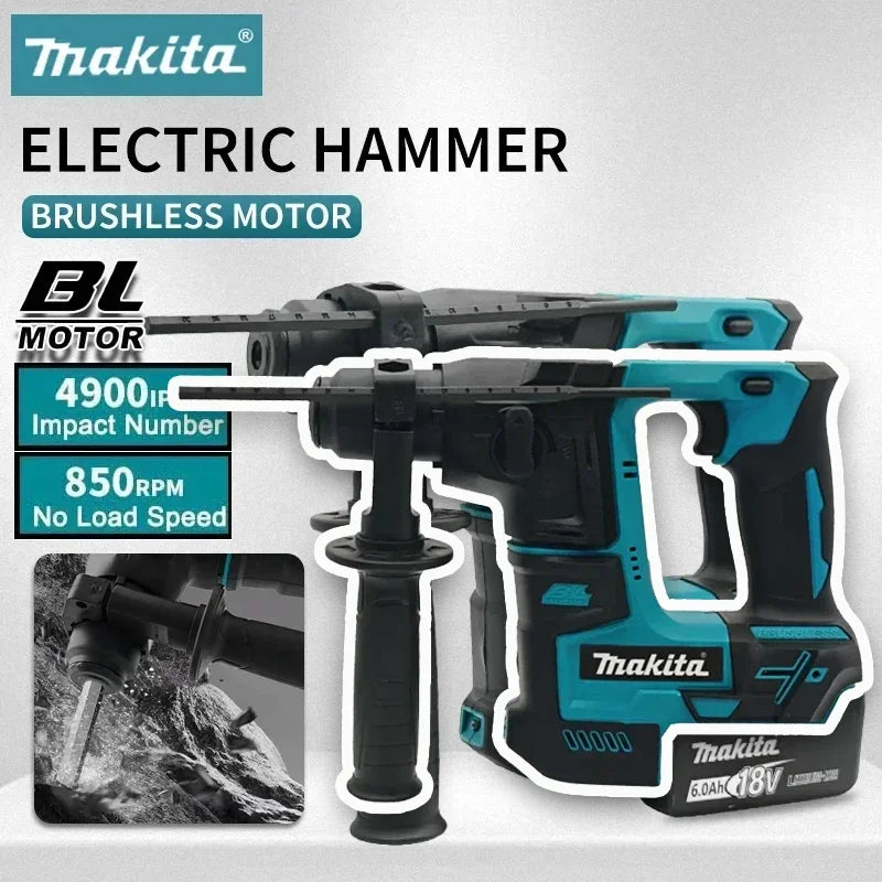Makita Brushless Hammer Cordless Electric Hammer 18V Lithium Battery  Wireless Drills Makita 18v Power Tools