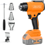 Cordless Electric Heat Gun For Makita For DEWALT 18V Battery Hot Air Gun With Nozzles Portable Power Tool For Shrink Wraping