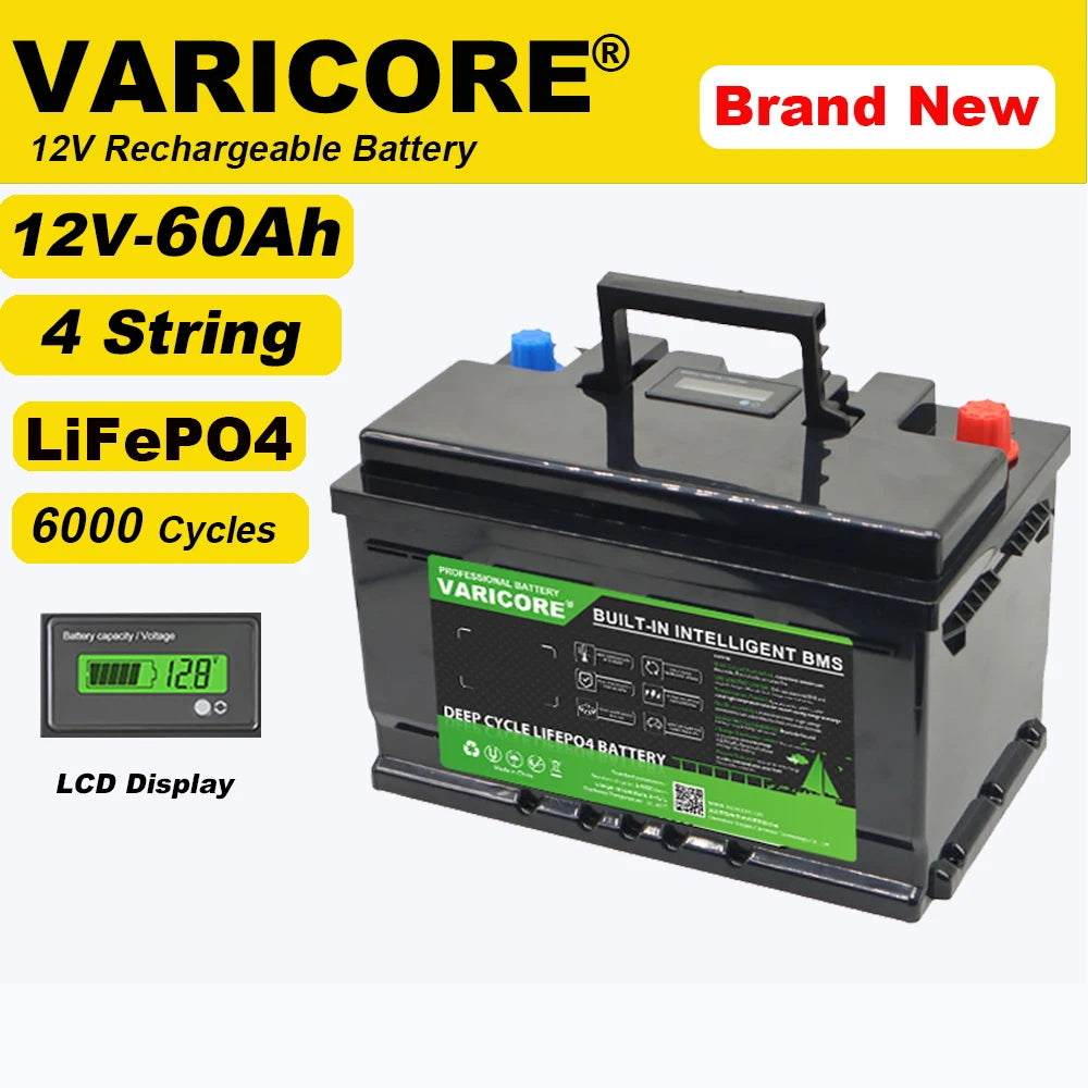VariCore 12.8V/24v 360Ah 340Ah 180Ah 120AH 100Ah LiFePO4 Battery 25.6v 12V Lithium Iron Phosphate for RV Touring Car Solar Wind
