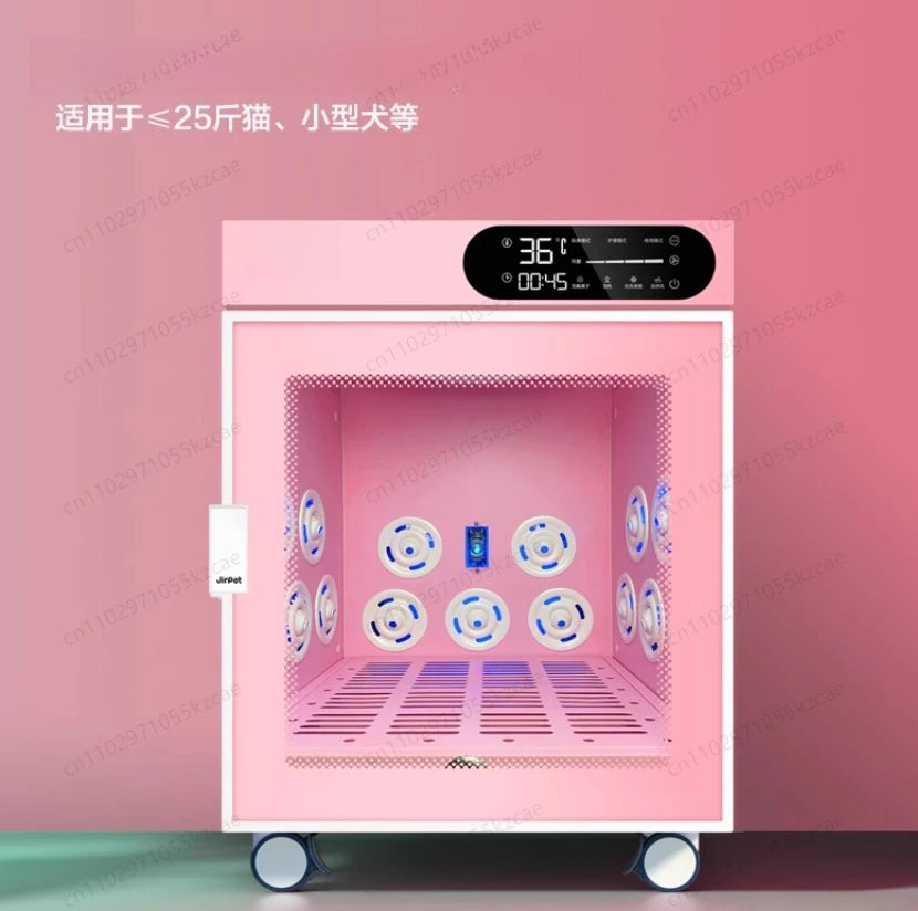 Pet Drying Box with Temperature Control, Automatic Dog Cat Grooming Blower, Foldable Home Dryer