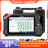 VDIAGTOOL VD80BT Bluetooth Car Diagnostic Tool WIFI Wireless Bidirectional Scanner with Topology Mappping FCA CANFD ECU Coding