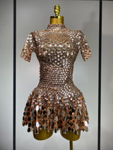 Sparkly Sequins Luxury Birthday Party Gown Short Dress Dancer Stage Performance Wear Women Sexy Nightclub Dress Festival Outfit