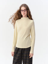 DUSHU Soft and Cozy High-neck Long-sleeved T-shirt Women New for Winter 2026 Simple Modal Versatile Solid Slimming Base Layer