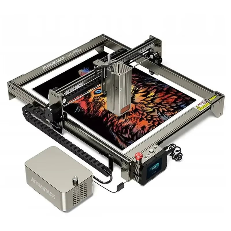 ATOMSTACK S40 Pro Laser Engraving Machine Power Adjustment 24W/48W with Air Assisted Wood Metal Cutting CNC Machines