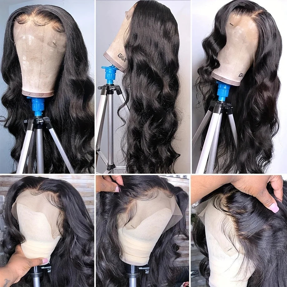 30 Inch 13x6 HD Transparent Lace Frontal Wigs Body Wave Human Hair 13x4 Lace Front Wig 5x5 Glueless Closure Wigs For Women