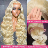 200% 250% Density 613 Blonde Lace Front Wigs Body Wave Human Hair 13x6 13x4 Hd Lace Frontal Wig Pre Plucked Brazilian Ponytail Human Hair Lace Frontal Wig For Women Ready to Wear On Clearance Sale Pre Plucked Wig Party Work