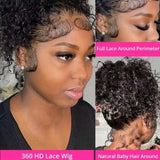 360 HD Full Lace Curly Wigs Human Hair Preplucked 13x6 13x4 Lace Frontal