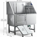 Pet stainless steel bath bath bath pet store large dog special bathtub durable non-slip
