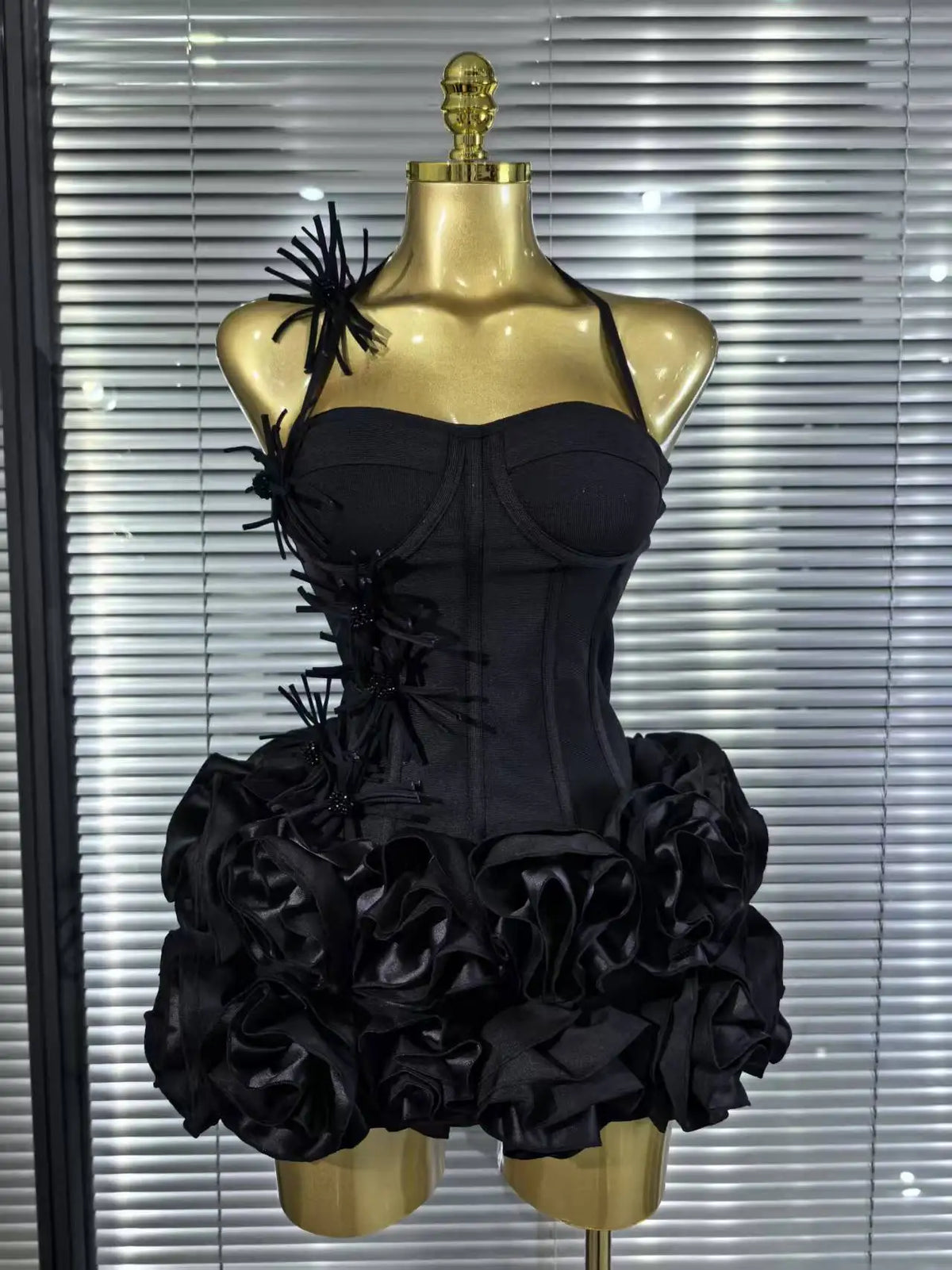 White Red Black Women Sexy Strapless 2 Pieces Bodycon Bandage Mini Dress Florals Celebrate Nightclub Party Birthday Outfit