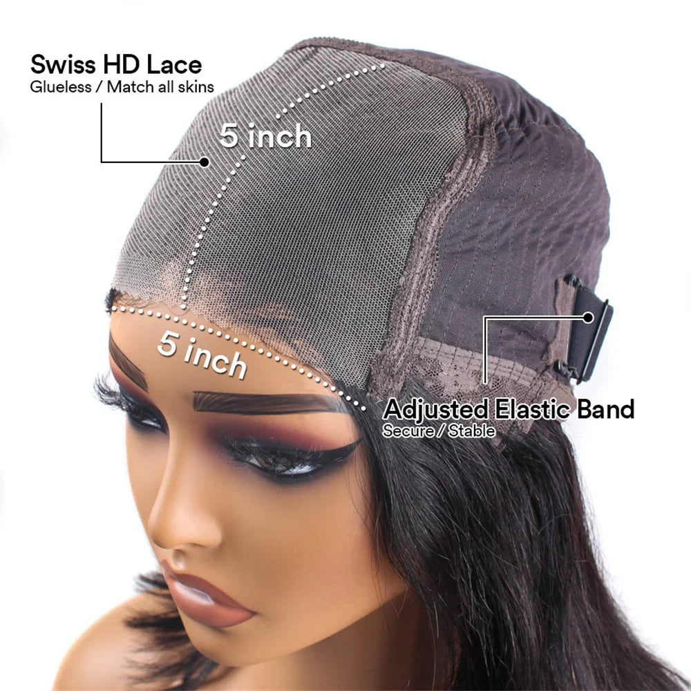 Highlight Ombre Bob Wig Human Hair Curly Short 5X5 Hd Lace Closure Wig