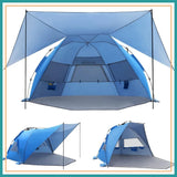 4-6 Person Pop Up Beach Tent with 360° Removable Canopy, UPF 50+ Sun Shelter, Automatic Setup, Portable Cabana for Outdoor