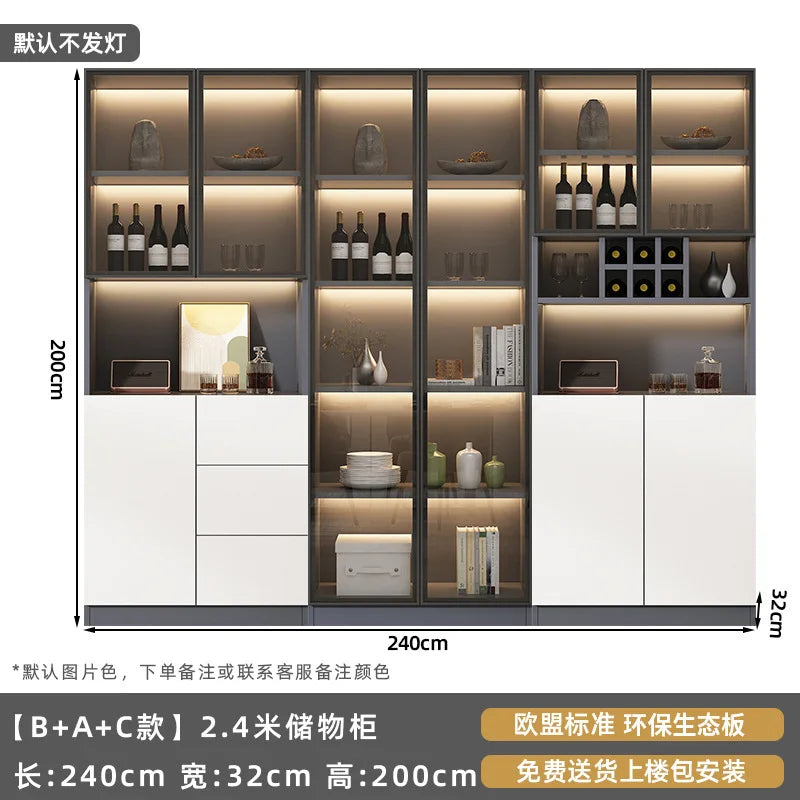 Customized sideboards, high cabinets, light luxury, modern living room storage cabinets, wine cabinets, integrated wall-walled
