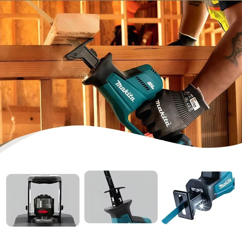 Makita DJR189 Cordless Electric Reciprocating Saw Brushless Rechargeable Wood Metal Cutting Saw Portable Saw 18V Battery