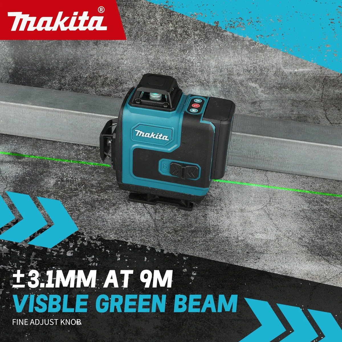 Makita SK701 4×360° Cross Laser Level Remote Control Easy Operation for Wall Floor Ceiling Layout and Positioning tools