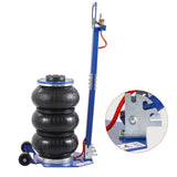 SucceBuy Pneumatic Jack 3 Ton/5 Ton Triple Bag Air Jack Quick Lift Heavy Duty Car Repair Jacks Folding Rod Jacks with Two Wheels
