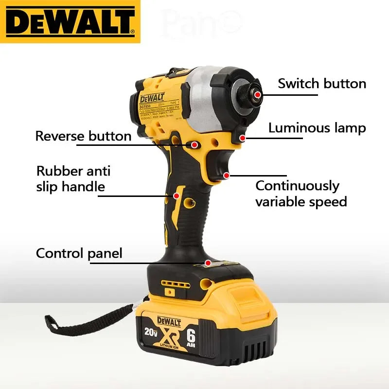DEWALT DCF850 Impact Driver Electric Driver 20V Lithium Battery Brushless battery screwdrivers High Torque tools No battery