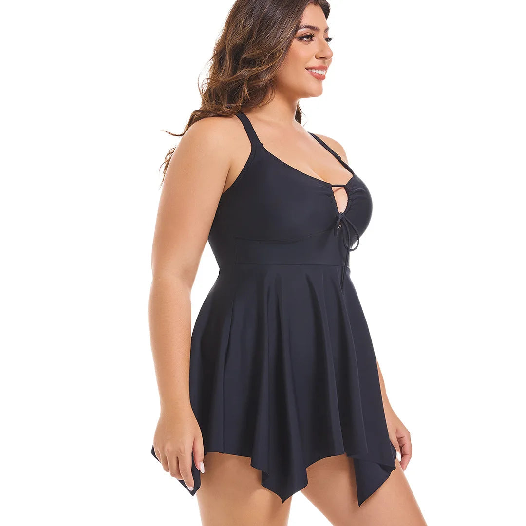 Plus Size Two Pieces Set Women's Swimsuit 2025 Beach Outfits Swimwear Tankini Beach Dresses