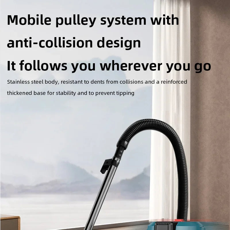 High Power Cordless Industrial Wet Dry Vacuum Cleaner Strong Suction Drum Canister for Construction Cleanup Warehouse Car Wash