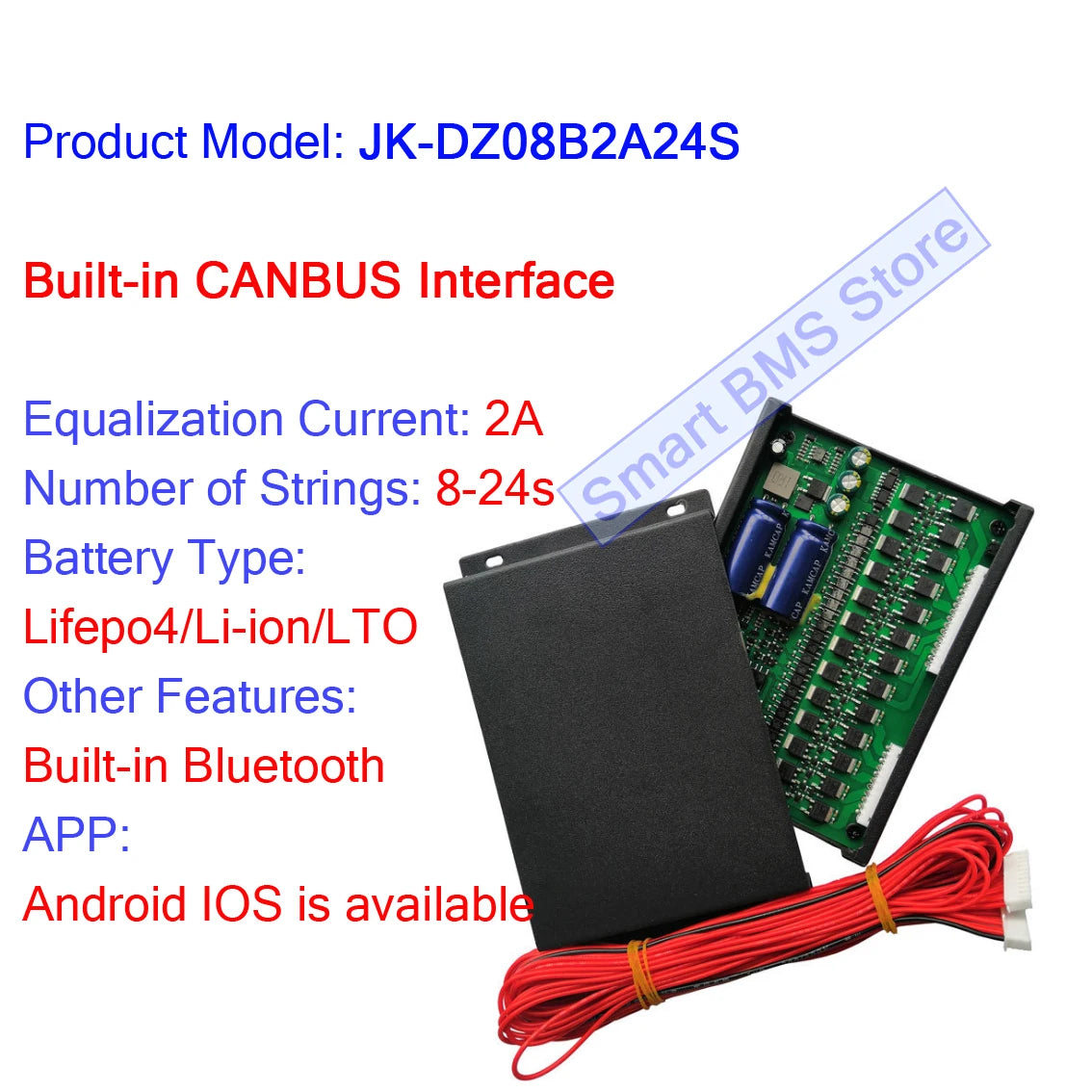 JiKong Smart JK BMS Active Balancer 8s 16s 20s 24s B2A16S 2A 4A 5A 10A 15A Li-ion Lifepo4 JKBMS Equalizer with BT B2A24S 4A24S