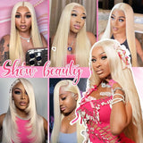 250 300 High Density Lace Wig 613 Blonde 13X4 13x6 Hd Lace Front Human Hair Wig Raw Hair Vietnamien Straight Human Hair 360 Lace