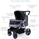 Foldable Dog Strollers 35KG Medium Luxury Dog Strollers Designer Cute Travel Outdoors Dogs Stroller Cheap Portable Pet Supplies