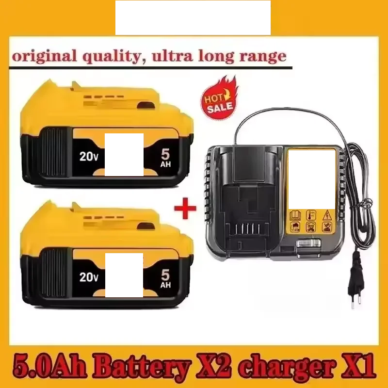100% Original 20V 5.0Ah MAX Battery Power Tool Replacement for DeWalt DCB184 DCB181 DCB182 DCB200 20V 5A 6A 18Volt 20v Battery.