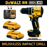 DEWALT DCD805 20V Power Tools, Brushless Impact Drill Cordless Electric Screwdriver, Optional 2Ah 6Ah Lithium Battery Tool Set