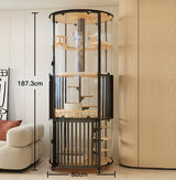 Drop-shipping Luxurious Cat Villa With Large Free Space Round Toilet Integrated Cabinet Living Room Cat House