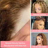 Highlight Ombre Bob Wig Human Hair Curly Short 5X5 Hd Lace Closure Wig