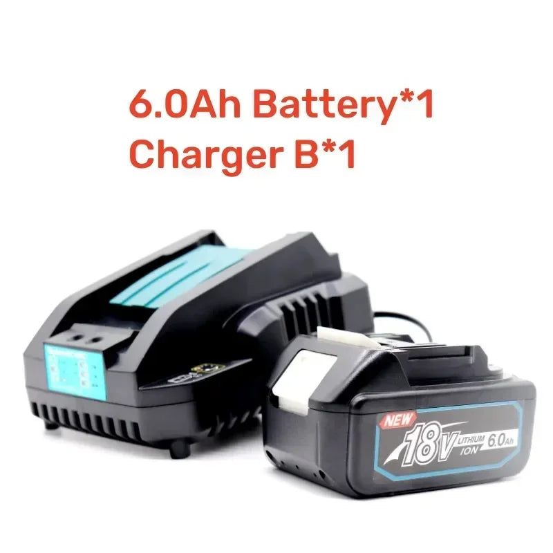 100% NEW BL1830 18V 6000mAh Battery and Charger for Makita 18V Battery Rechargeable Replacement BL1840 BL1850 BL1860 BL Tools