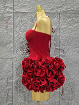 Christmas Style Women Sexy Strapless Florlas 2 PIeces Bodycon Mini Bandage Dress Nightclub Party Wedding Mermaid Outfit