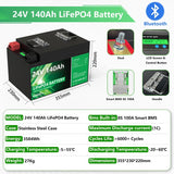 24V 100Ah LiFePO4 Battery 2.56Kwh 6000+ Cycles Bluetooth Smart BMS 25.6V 200Ah 300Ah For Solar RV Marine Trolling Motor Off Grid