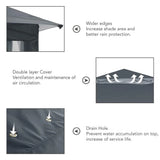 13x13 Pop Up Gazebo with Mesh Walls Outdoor Patio Canopy Sun Shelter Dark Gray, Custom