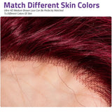 99j Burgundy Lace Frontal Human Hair Wig 250 Density Pre Plucked Red