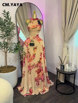 GLCMYAYA 2026 New Women O-neck Sleeveless Floral Print Mermaid Maxi Dress Evening Birthday Beach Sexy Night Party Long Dresses