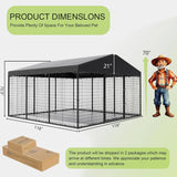 Gotland Dog Kennel Outdoor 10 x10 x6 FT, Dog Cage Outdoor for Medium/Large Dogs with Waterproof Roof Double Secure Locks Ground