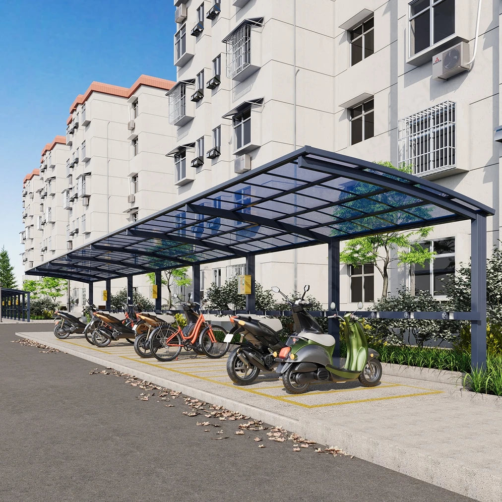 Modern Aluminum Carport Single L-shape Customized Outdoor Garden Parking Shelter for Driveway Yard Garden Canopy Tent