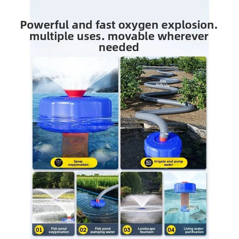 New fish pond aerator, household fish pond aerator pump, automatic aquaculture aerator