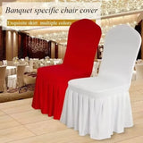 50/100pcs Pleated Skirt Spandex Chair Cover Hotel Banquet Party Events Wedding Decoration Dining Room Seat Protector Covers