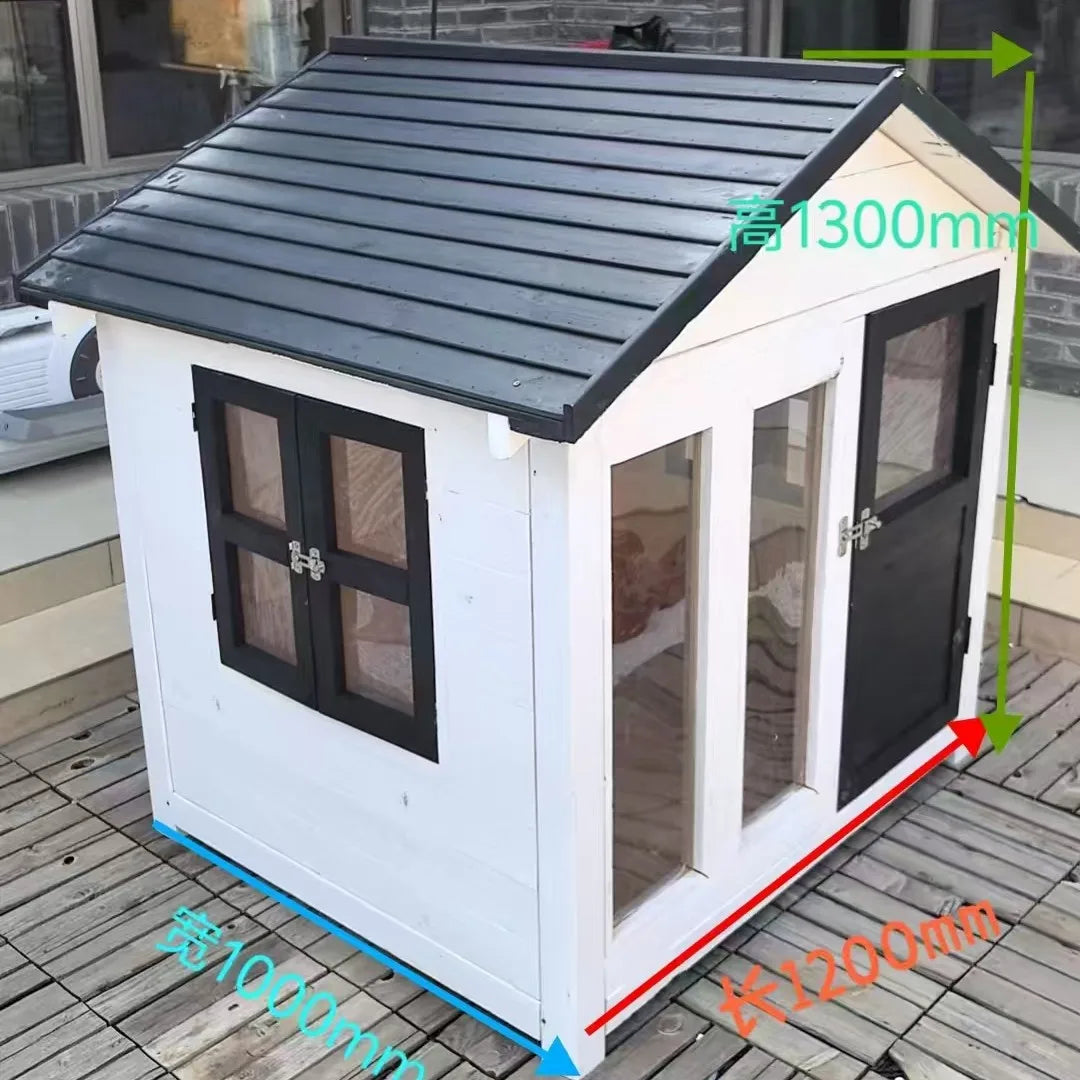 TT Outdoor courtyard cat house kennel pet large dog house cat villa outdoor rain and sun protection solid wood cat house