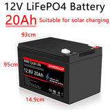 12V 20Ah Battery LiFePO4 DeepCycle Rechargeable Battery With 20A BMS For Solar Wind Power camping equipment Ride-on Toy