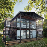 Customized New Design Prefab Container Trailer Integrated House On Wheel Shipping Prefabricated Movable Luxury Home Tiny House