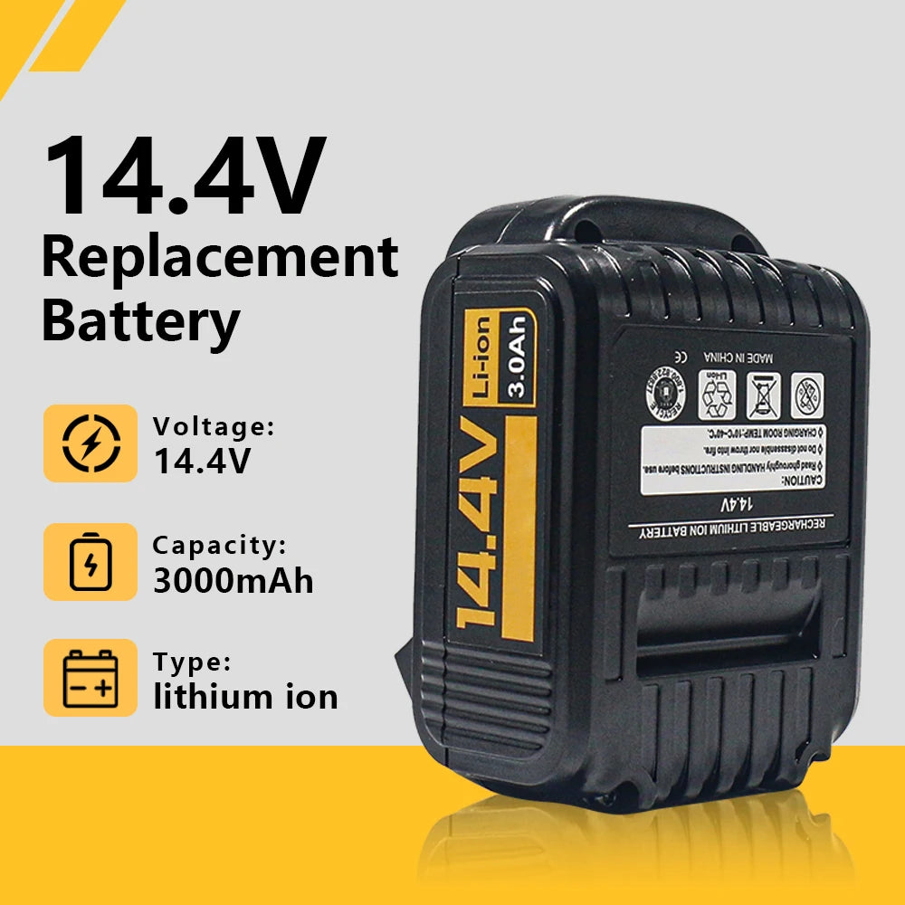 For DeWalt DCB143H 14.4V 3Ah-6Ah 4S2P Lithium Battery for Dewalt Batteries Tools DCB140 DCB142 DCD735L2 DCF835C2 DCF835L2 DCL030