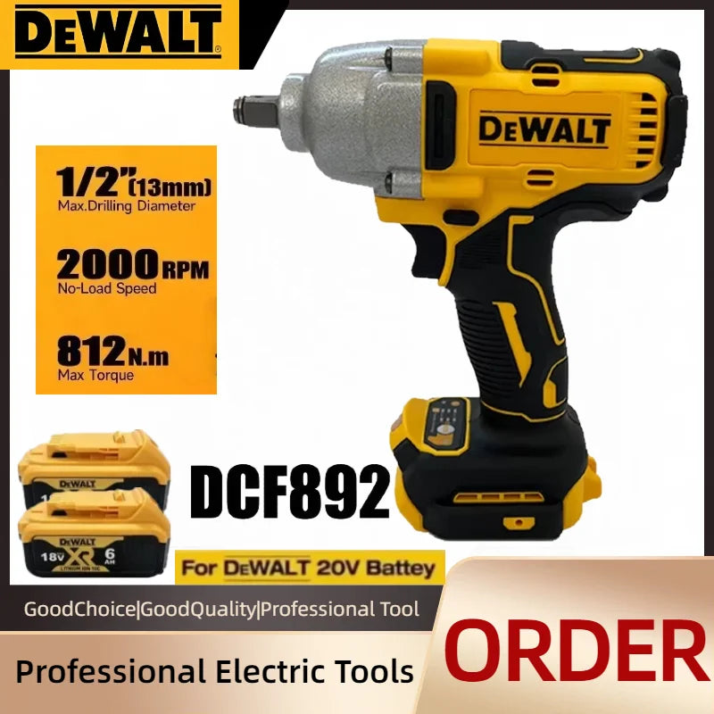DEWALT DCF892 812N.m High Torque Brushless Impact Wrench 20V Cordless Electric Wrench Tool For DEWALT 20V Battery.