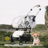 15kg Luxury Foldable Pet Stroller - Detachable Aluminum Frame Lightweight Carrier for Dogs/Cats All-Terrain Travel