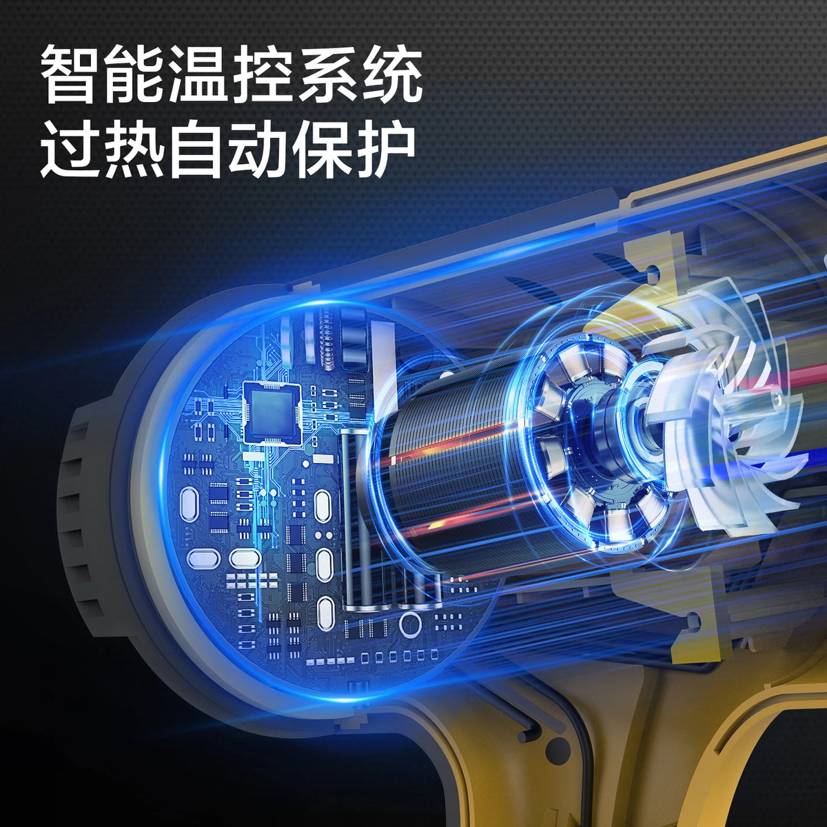 DELI 1800W Industrial grade Hot Air Gun LCD Temperatures Adjustable Mini Heat Gun Thermal Blower Shrink Wrapping