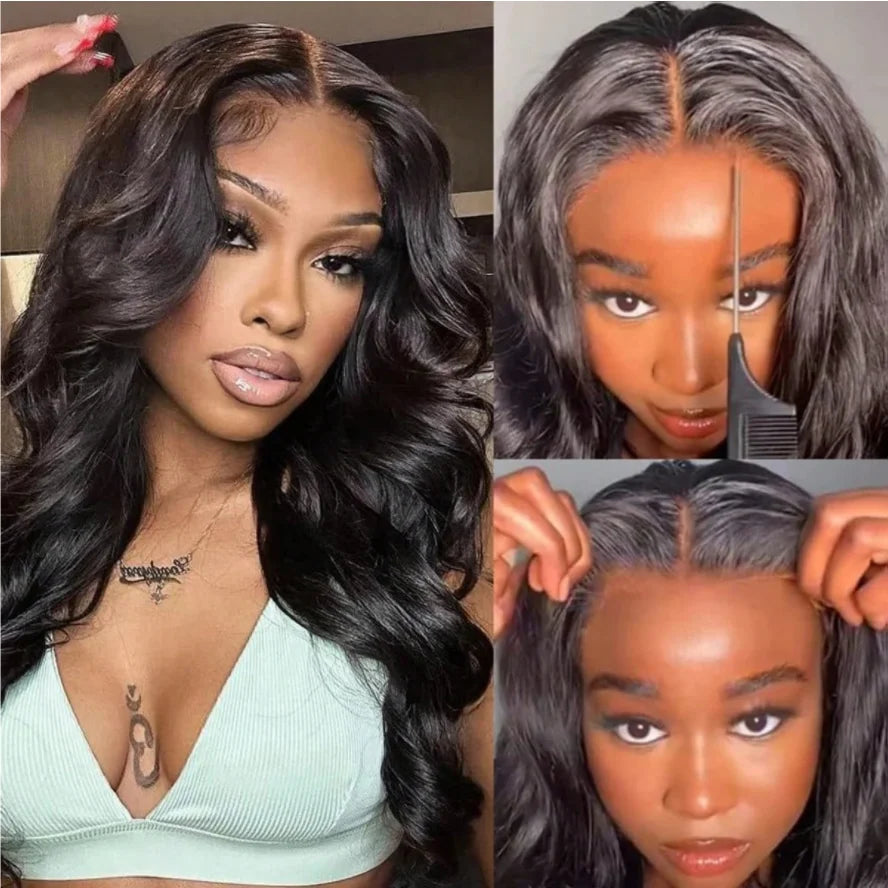 250% 13x6 Full Hd Frontal Wig Body Wave Wear And Go Glueless Human Hair Wigs For Women 7X5 Precut Lace Front Wig 30 34 inch