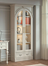Retro arched free combination whole wall to living room cabinet bookcase